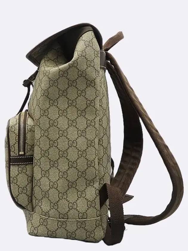 246103 GG Logo PVC Supreme Canvas Brown Leather Trim One Pocket Backpack - GUCCI - BALAAN 3