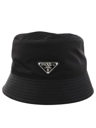 Triangle Logo Re-nylon Bucket Hat Black - PRADA - BALAAN 2