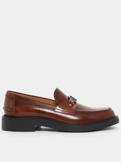 Metal Logo Leather Loafers Brown - TOD'S - BALAAN 2