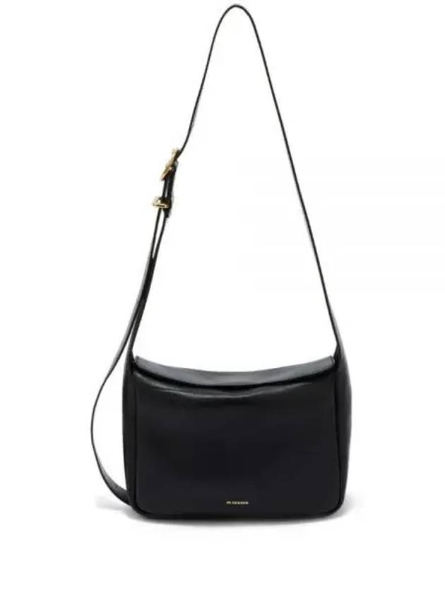 Leather Logo Print Shoulder Bag Black - JIL SANDER - BALAAN 2