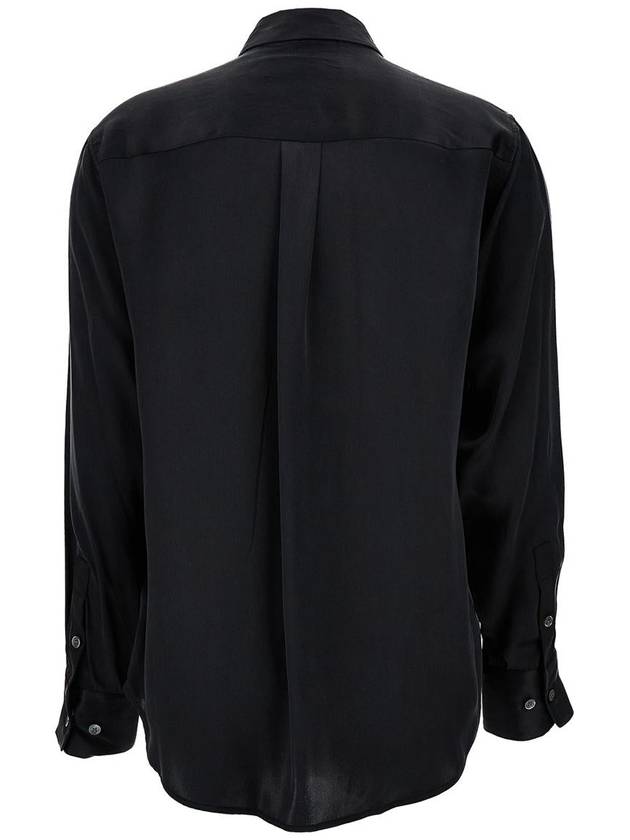 'Signature' Black Shirt With Two Patch Pockets In Silk Woman - EQUIPMENT - BALAAN 2