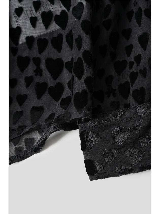 Velvet Heart Pattern Blouse Black - AMI - BALAAN 4