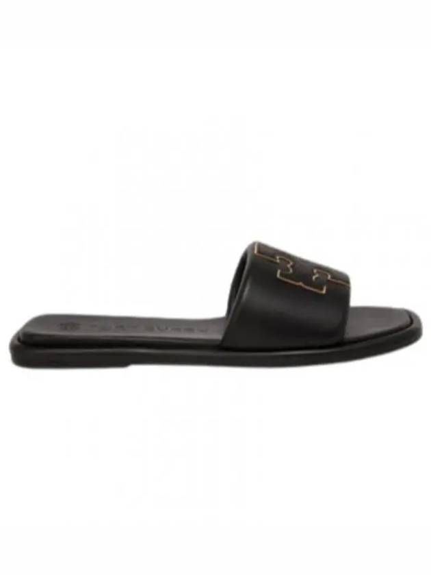 Double T Slide Slippers Black - TORY BURCH - BALAAN 2