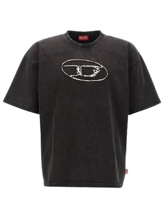 T-Boxt Logo Print Cotton Short Sleeve T-Shirt Black - DIESEL - BALAAN 2