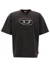 T-Boxt Logo Print Cotton Short Sleeve T-Shirt Black - DIESEL - BALAAN 4