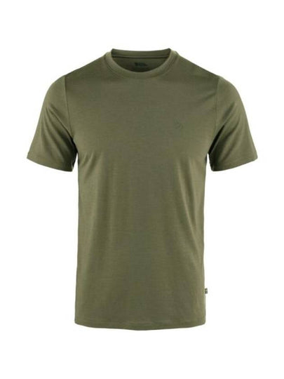 Men's Abisko Wool Short Sleeves T Shirt Laurel Green - FJALL RAVEN - BALAAN 2