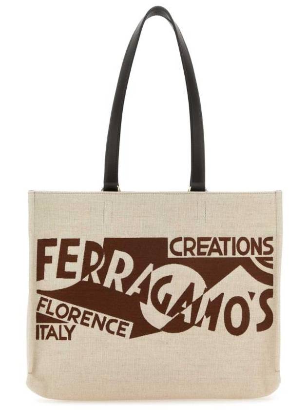 Logo Tote Bag Beige - SALVATORE FERRAGAMO - BALAAN 1