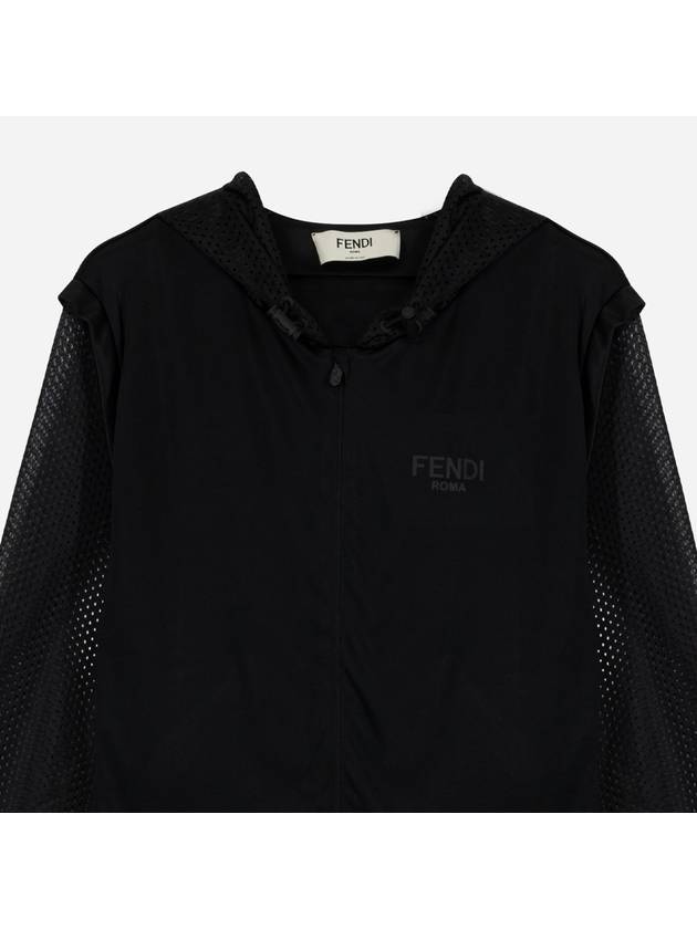 Acetate Hooded Jacket  Black - FENDI - BALAAN 3