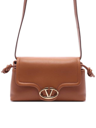 V Logo 1960 Nappa Leather Small Cross Bag Marron - VALENTINO - BALAAN 2