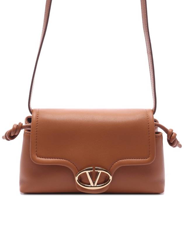 V Logo 1960 Nappa Leather Small Cross Bag Marron - VALENTINO - BALAAN 3