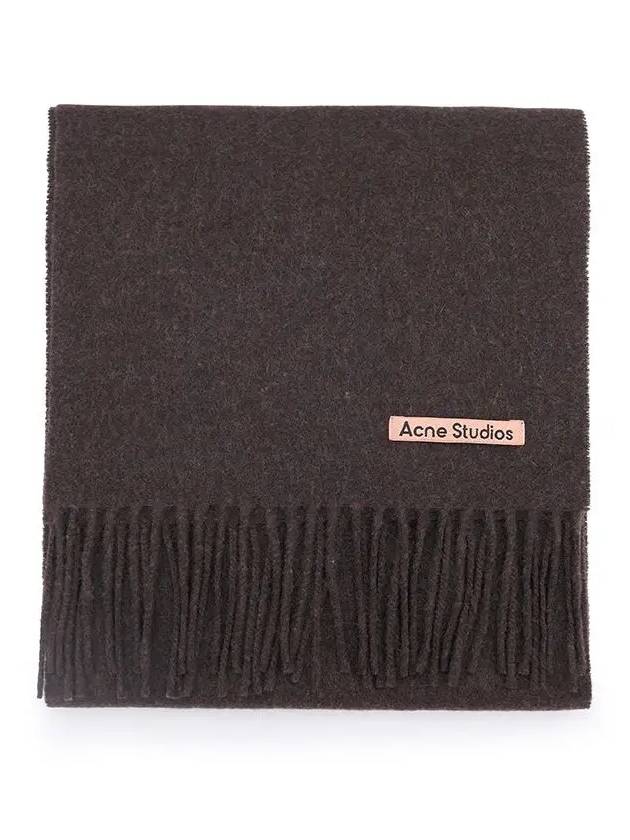 Wool Fringe Muffler Brown Melange - ACNE STUDIOS - BALAAN 3