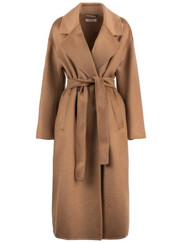 Max Mara Camel Double-Breasted Wool And Cashmere Coat - MAX MARA - BALAAN 1