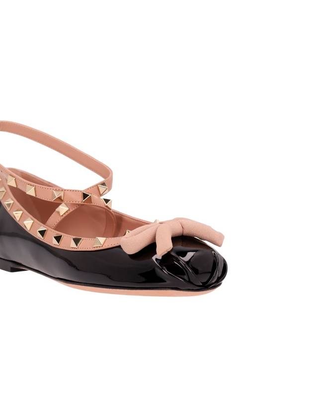 Rockstud Patent Leather Ballerina Black - VALENTINO - BALAAN 5