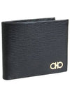 Gancini Half Wallet Black - SALVATORE FERRAGAMO - BALAAN 3