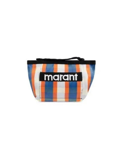 Embroidered Logo Pouch Bag Blue - ISABEL MARANT - BALAAN 2