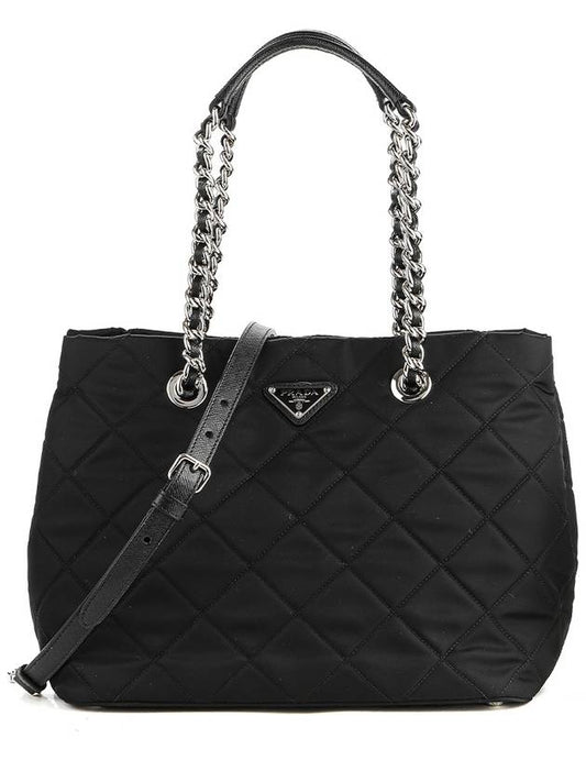 Pocono Quilting Chain Tote Bag Black - PRADA - BALAAN 2