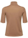 Gigi High Neck Virgin Wool Knit Top Camel Brown - MAX MARA - BALAAN 3