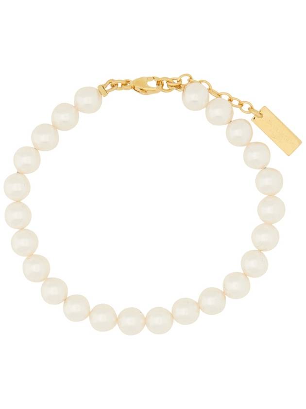 Pearl Metal Bracelet Cream Gold - SAINT LAURENT - BALAAN 3