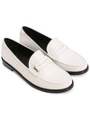 Men's Monogram Penny Smooth Leather Loafers White - SAINT LAURENT - BALAAN 4