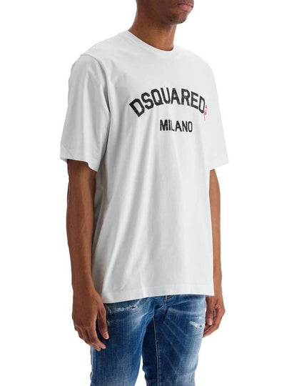 men's white cotton t-shirt with logo - DSQUARED2 - BALAAN 2