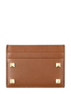 Rockstud Card Wallet Brown - VALENTINO - BALAAN 2