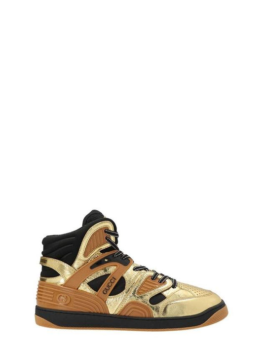 Interlocking G Basket High Top Sneaker Tan Gold - GUCCI - BALAAN 1