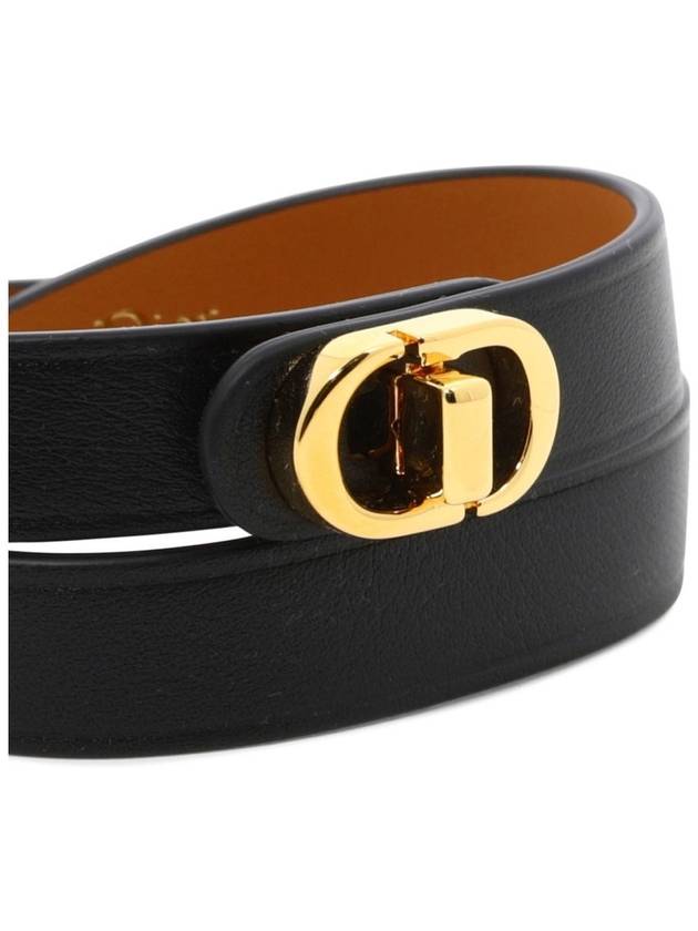 30 Montaigne Leather Bracelet Black - DIOR - BALAAN 3