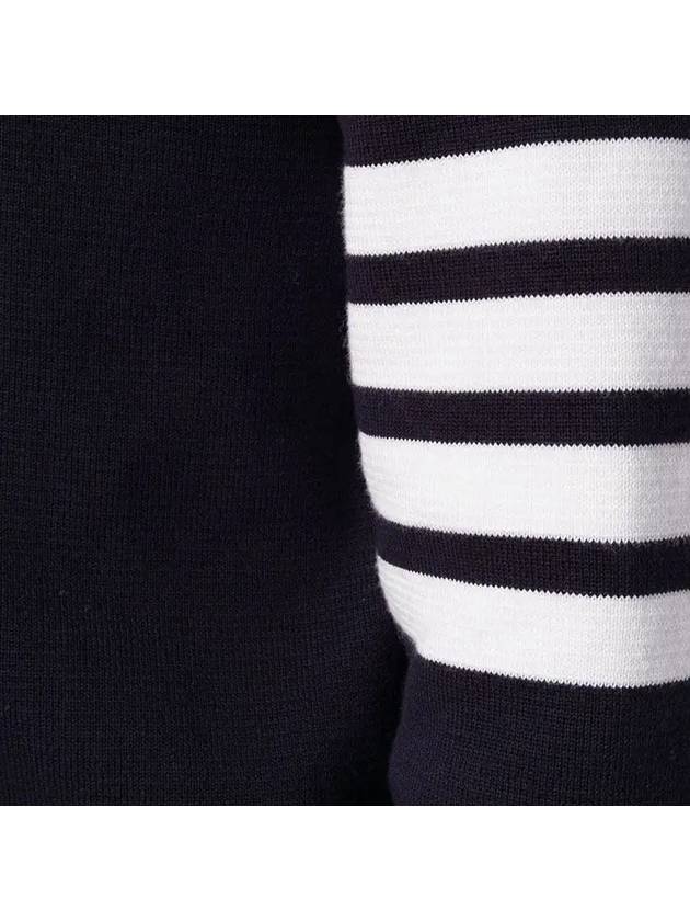 4 Bar Armband Milano Stitch Knit Top Navy - THOM BROWNE - BALAAN 7