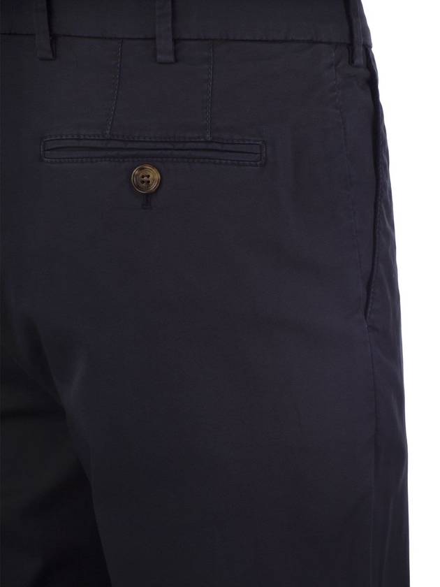 Tapered Chino Cotton Straight Pants Navy - BRUNELLO CUCINELLI - BALAAN 5