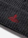 Sporty ORB Logo Beanie Gray Melange Color - VIVIENNE WESTWOOD - BALAAN 2