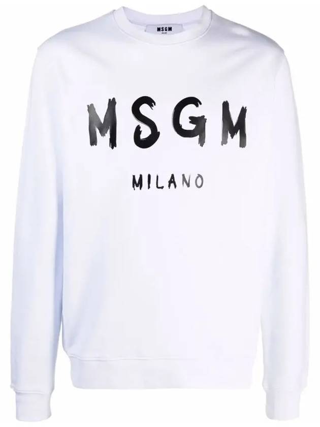 Milano Brushed Logo Sweatshirt White - MSGM - BALAAN 2