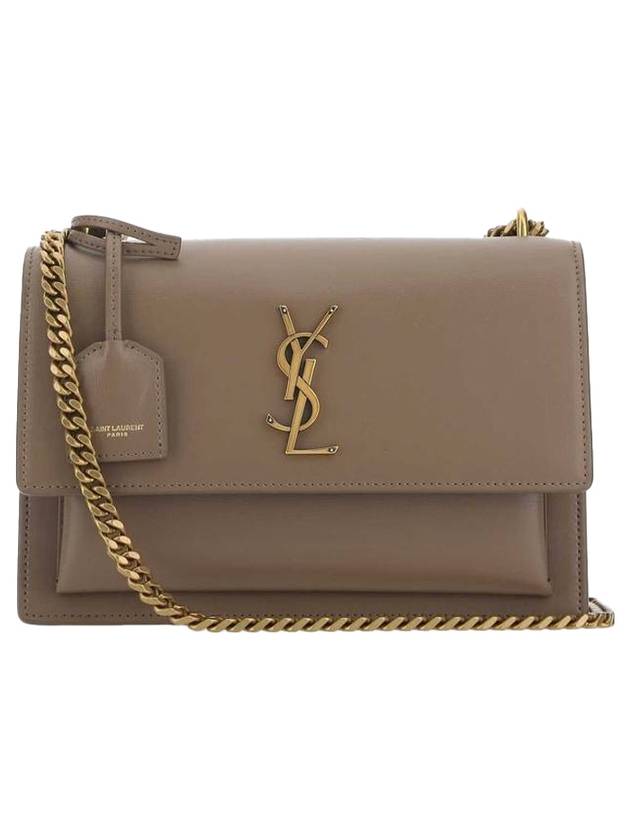 Monogram Sunset Medium Smooth Leather Cross Bag Brown - SAINT LAURENT - BALAAN 1