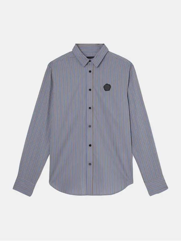 Men's Rubber Patch Striped Blue Shirt MS100 61 19122 - VIKTOR&ROLF - BALAAN 1