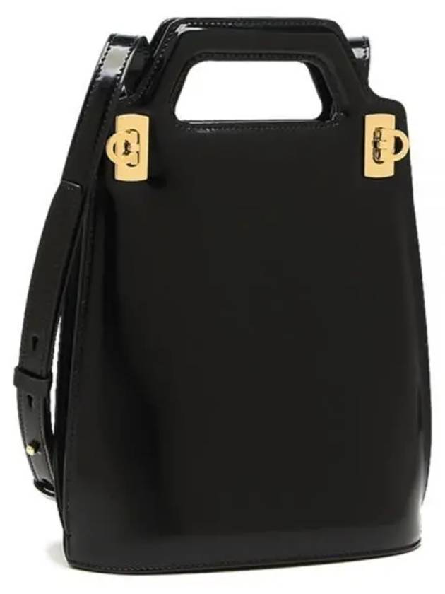 Wanda North South Mini Tote Bag Black - SALVATORE FERRAGAMO - BALAAN 2