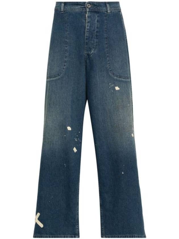 Distressed Denim Cotton Straight Jeans Blue - MAISON MARGIELA - BALAAN 2