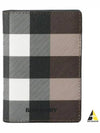 Checked Leather Card Wallet Dark Birch Brown - BURBERRY - BALAAN 2