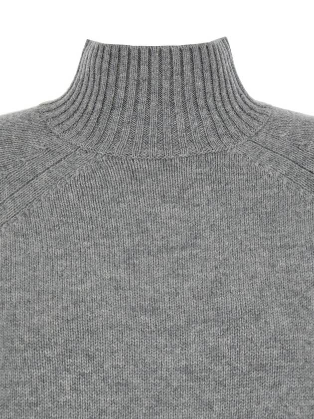 Grey High Neck Sweater In Wool And Cashmere Woman - ALLUDE - BALAAN 3