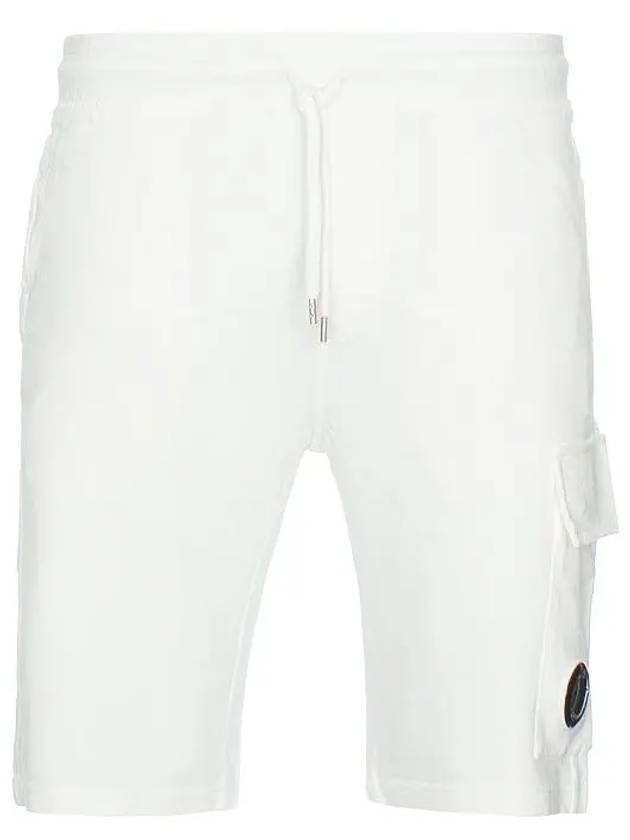 Light Fleece Utility Shorts White - CP COMPANY - BALAAN 3