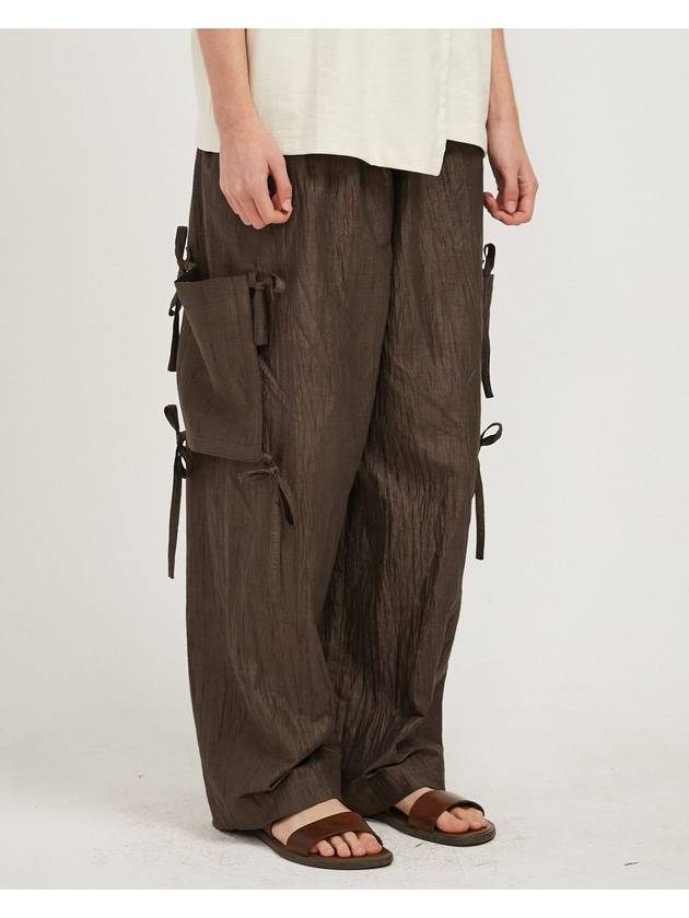 Crinkle Detachable Pocket Pants Brown MM221PT001BRN - MONTSENU - BALAAN 6