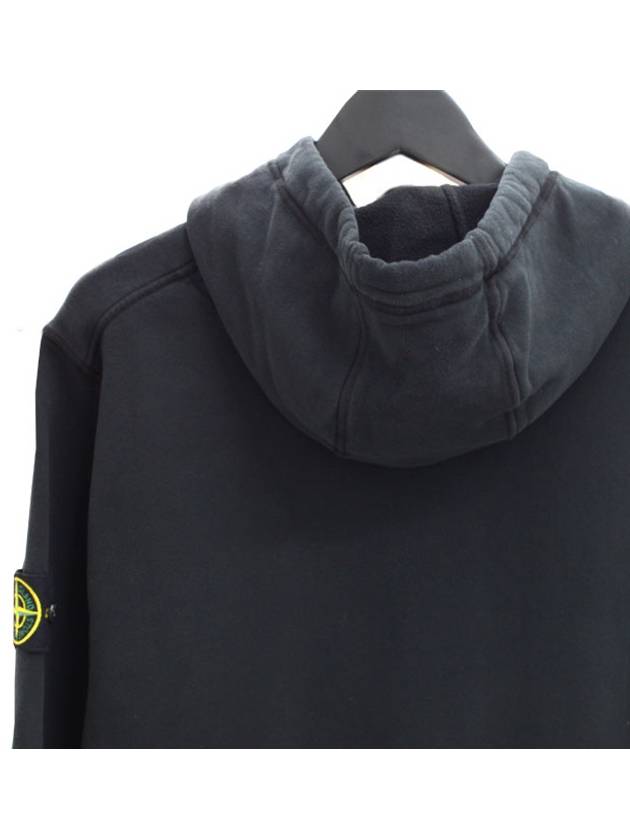 Wappen Patch Brushed Cotton Fleece Hoodie Black - STONE ISLAND - BALAAN 6