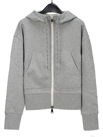 Women's Maglia Embroidered Logo Zip Up Hoodie Grey - MONCLER - BALAAN 2