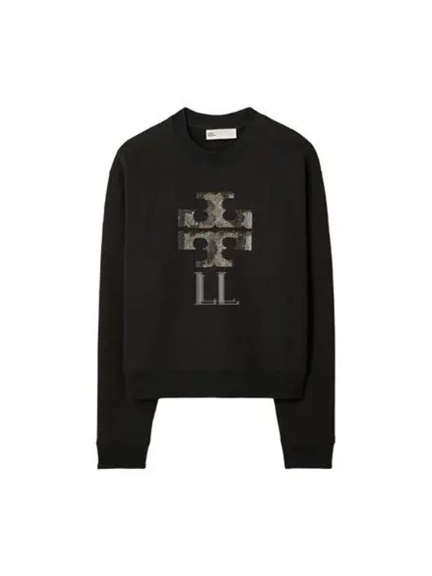 Embroidered Logo Sweatshirt Black - TORY BURCH - BALAAN 2