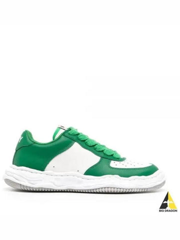 A08FW706 GRNWHT Wayne OG Sole Leather Sneakers - MIHARA YASUHIRO - BALAAN 1