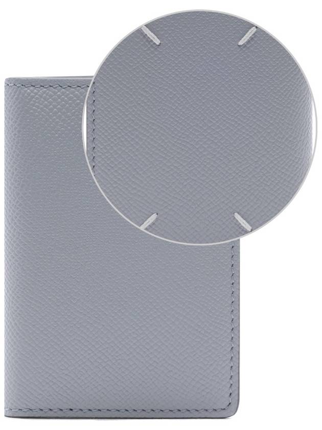 Stitched Bi-Fold Leather Card Wallet Grey - MAISON MARGIELA - BALAAN 2