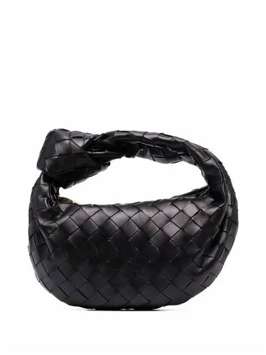 Jodie Intrecciato Small Tote Bag Black - BOTTEGA VENETA - BALAAN 2