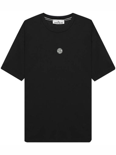 Chest Logo Print Short Sleeve T-Shirt Black - STONE ISLAND - BALAAN 1