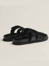 Hermes Chypre H Logo Calfskin Sandals Black - HERMES - BALAAN 6