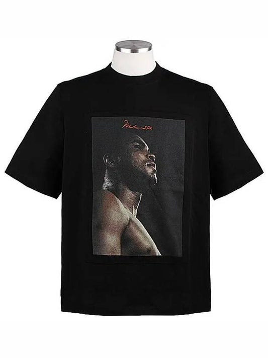 Men's Muhammad Ali Cotton Short Sleeve T-Shirt Black - MARCELO BURLON - BALAAN 2