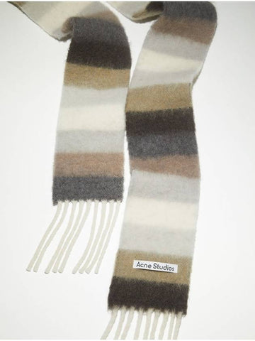 Women s Vesuvius Alpaca Blend Striped Muffler Green CA0292 - ACNE STUDIOS - BALAAN 1