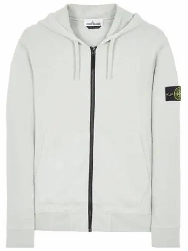 Wappen Patch Cotton Fleece Zip Up Hoodie Light Grey - STONE ISLAND - BALAAN 2